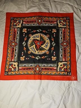 Vintage Wamcraft Southwestern Bandana — Orange & Black